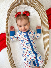 Red White & Bows Bamboo Zippy Pajamas - BIG FRENCHIES