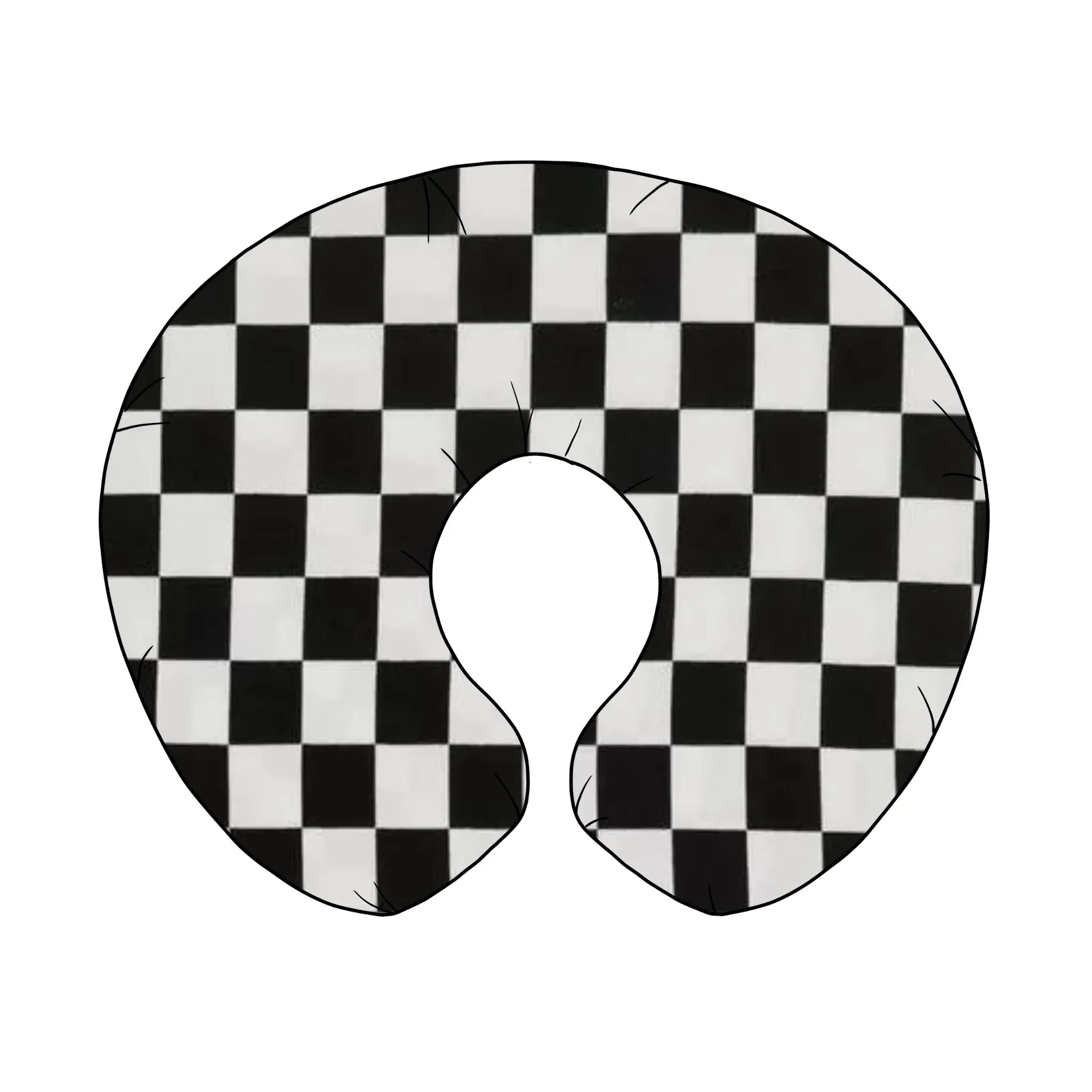 Race Black & White Checkered Nursing Pillow Cover - BIG FRENCHIES