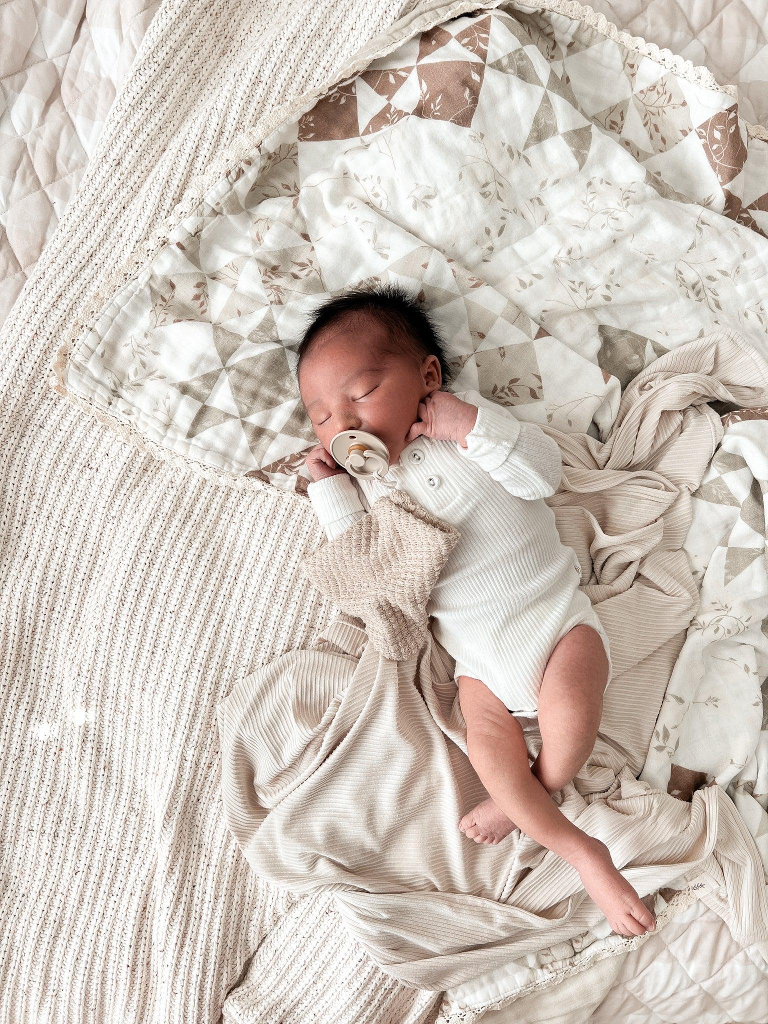 Oat Ribbed Stretch Swaddle - BIG FRENCHIES
