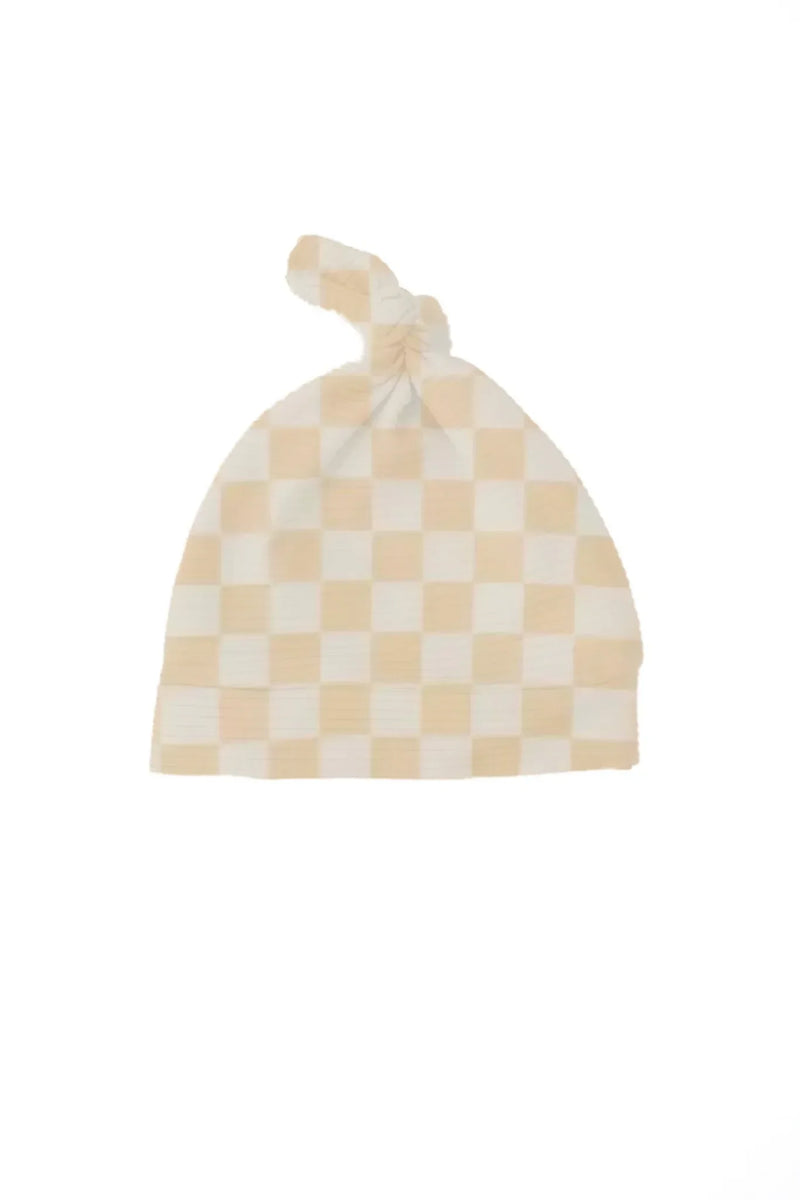 Butter Yellow Checkered Knotted Hat - BIG FRENCHIES