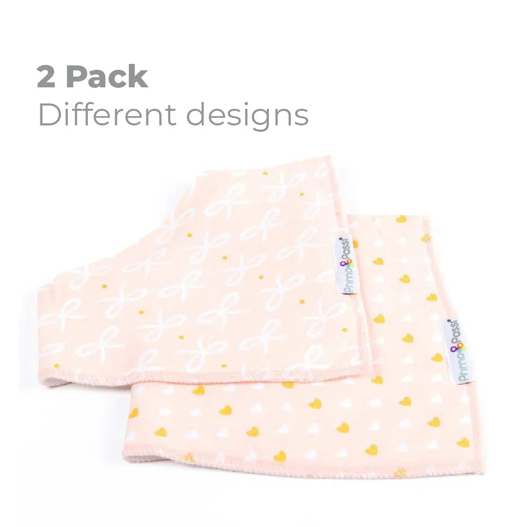Primo Passi Bandana Bib, Hearts & Bows - BIG FRENCHIES