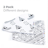 Primo Passi Bandana Bib, White Arrows