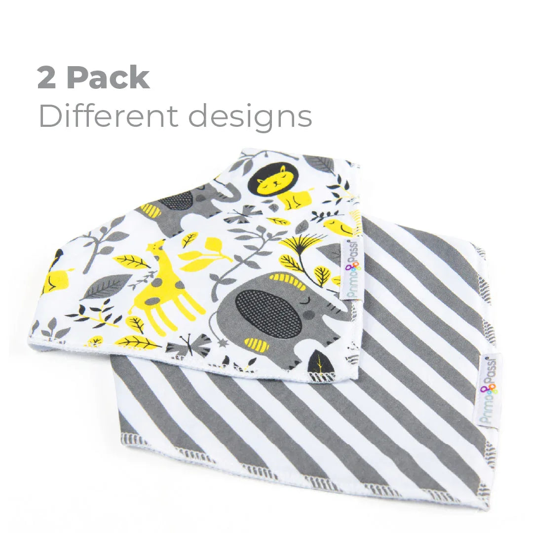 Primo Passi Bandana Bibs, Elephant Stripes - BIG FRENCHIES