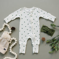 Tiny Trees Ribbed Bamboo Zippy Pajamas - BIG FRENCHIES