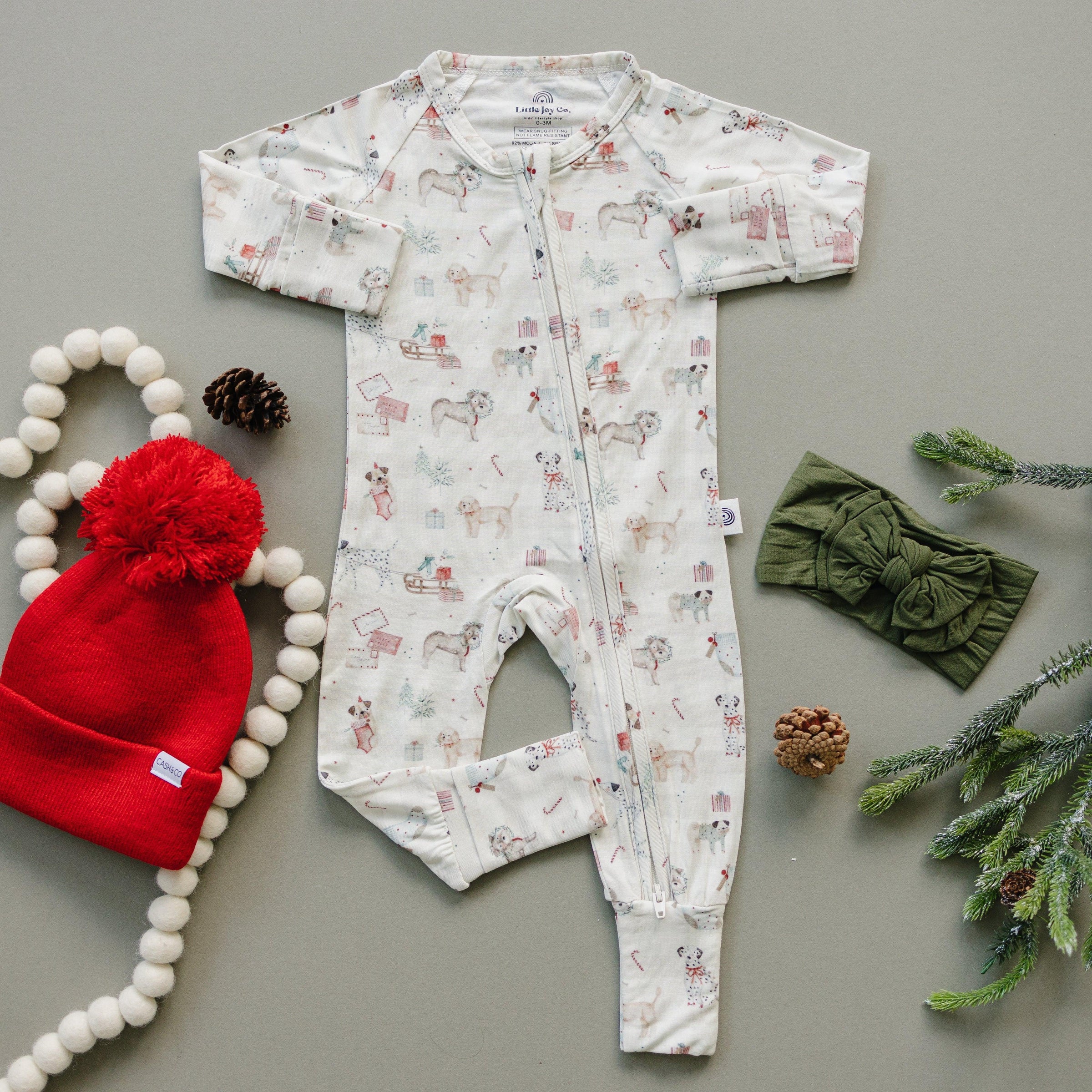Santa Paws Bamboo Zippy Pajamas - BIG FRENCHIES
