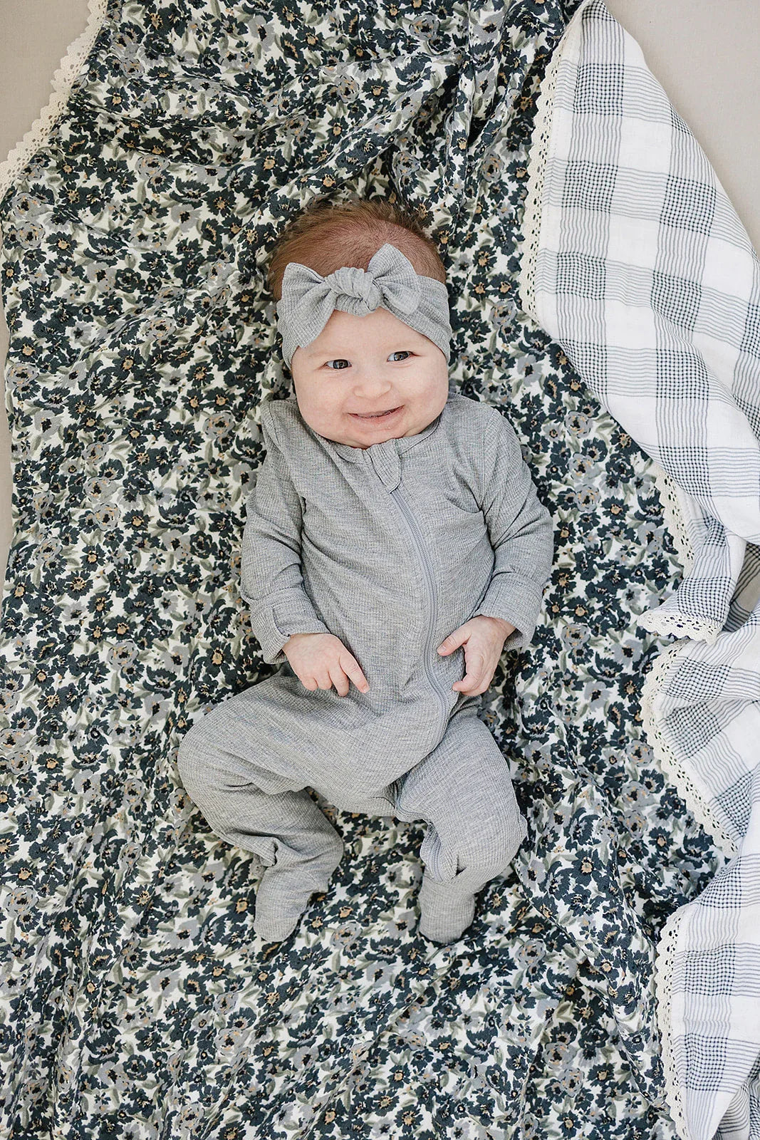 Liberty Floral + Coastal Plaid Lace Muslin Quilt - BIG FRENCHIES