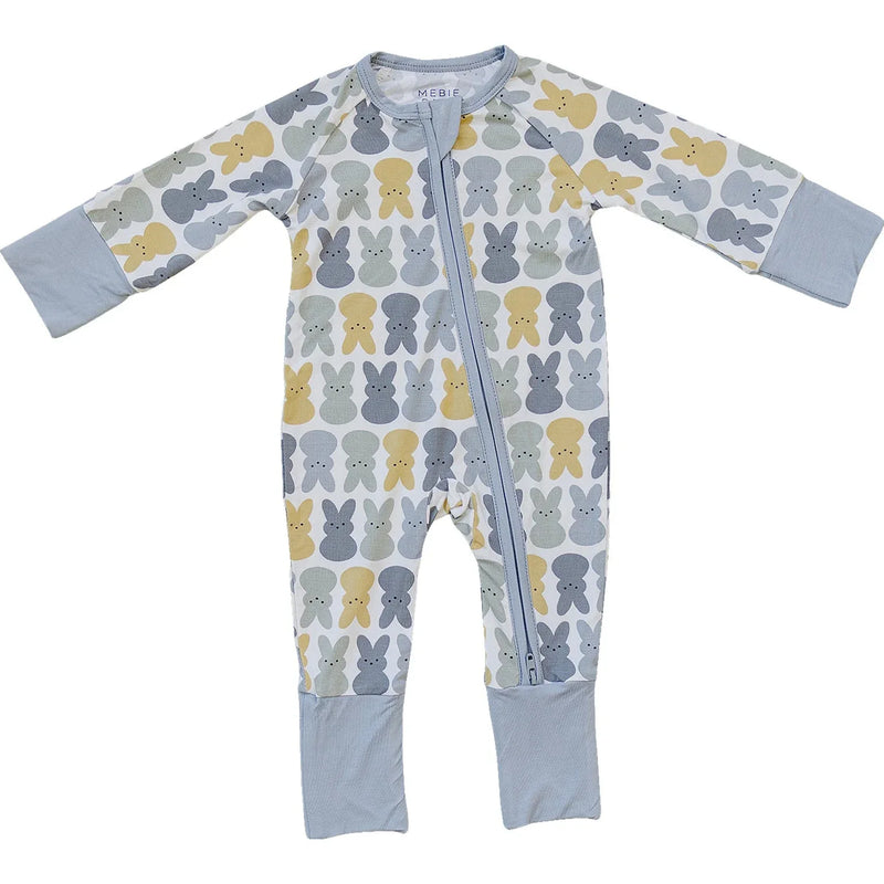 Dusty Blue Peep Bamboo Zipper - BIG FRENCHIES