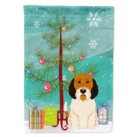 Merry Christmas Tree Petit Basset Griffon Veenden House Flag 28x40 Porch Sleeve Pole Decorative Outside Yard Banner Artwork Wall Hanging, Polyester
