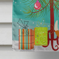 Merry Christmas Tree Petit Basset Griffon Veenden House Flag 28x40 Porch Sleeve Pole Decorative Outside Yard Banner Artwork Wall Hanging, Polyester