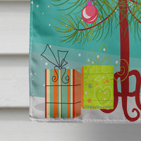 Merry Christmas Tree Whippet House Flag 28x40 Porch Sleeve Pole Decorative Outside Yard Banner Artwork Wall Hanging, Polyester