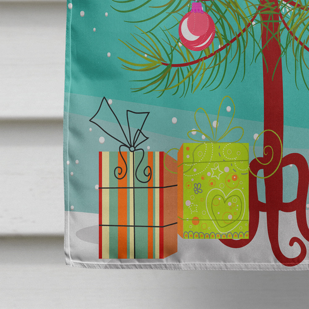 Merry Christmas Tree Whippet House Flag 28x40 Porch Sleeve Pole Decorative Outside Yard Banner Artwork Wall Hanging, Polyester