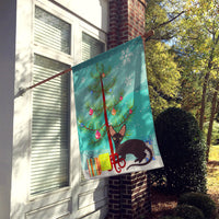 Peterbald Cat Merry Christmas Tree House Flag 28x40 Porch Sleeve Pole Decorative Outside Yard Banner Artwork Wall Hanging, Polyester