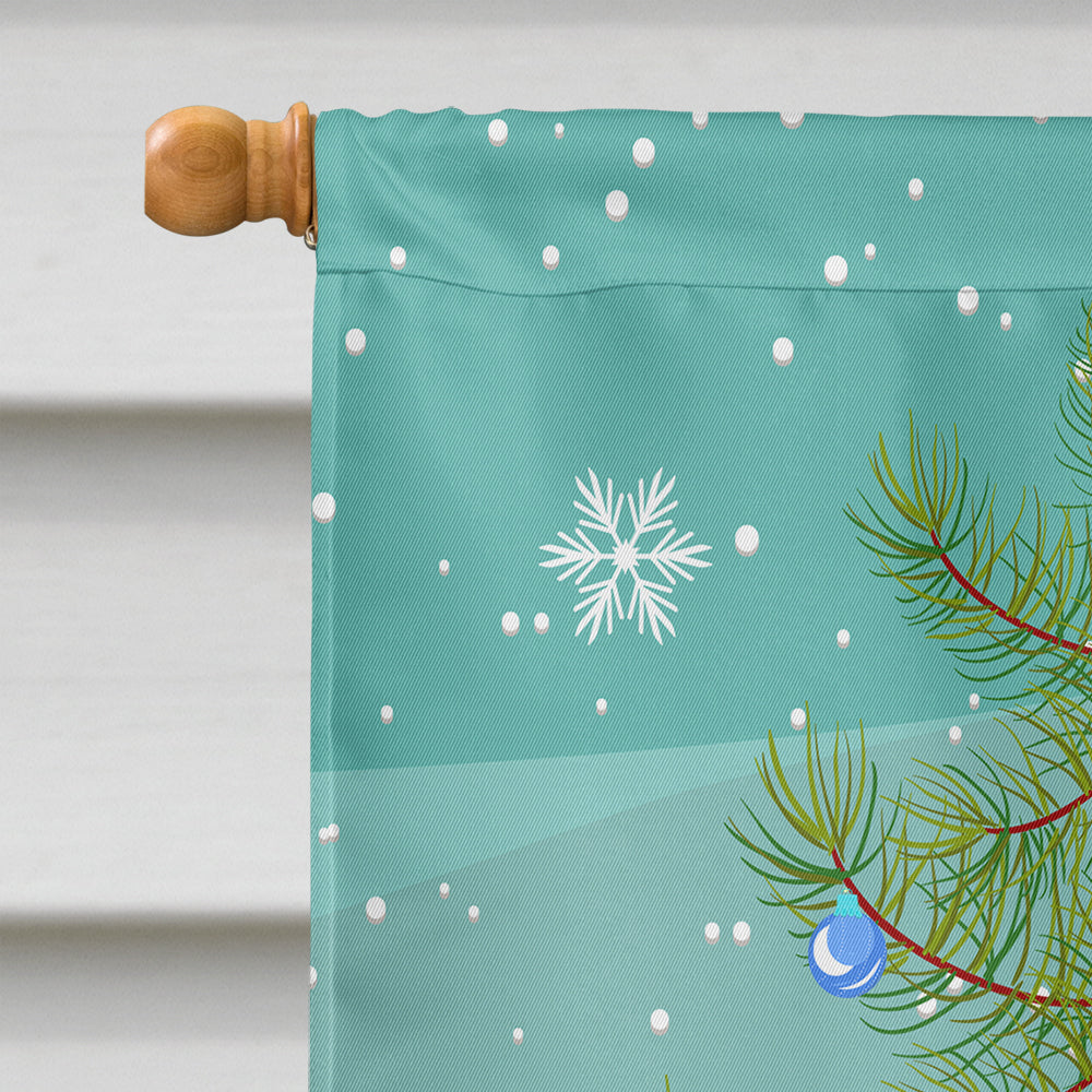Peterbald Cat Merry Christmas Tree House Flag 28x40 Porch Sleeve Pole Decorative Outside Yard Banner Artwork Wall Hanging, Polyester