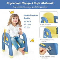 Kids Activity Table and Chair Set with Montessori Toys for Preschool and Kindergarten-Blue - Color: Blue
