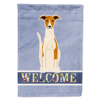 Whippet Welcome House Flag 28x40 Porch Sleeve Pole Decorative Outside Yard Banner Artwork Wall Hanging, Polyester