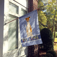 Whippet Welcome House Flag 28x40 Porch Sleeve Pole Decorative Outside Yard Banner Artwork Wall Hanging, Polyester