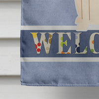 Whippet Welcome House Flag 28x40 Porch Sleeve Pole Decorative Outside Yard Banner Artwork Wall Hanging, Polyester