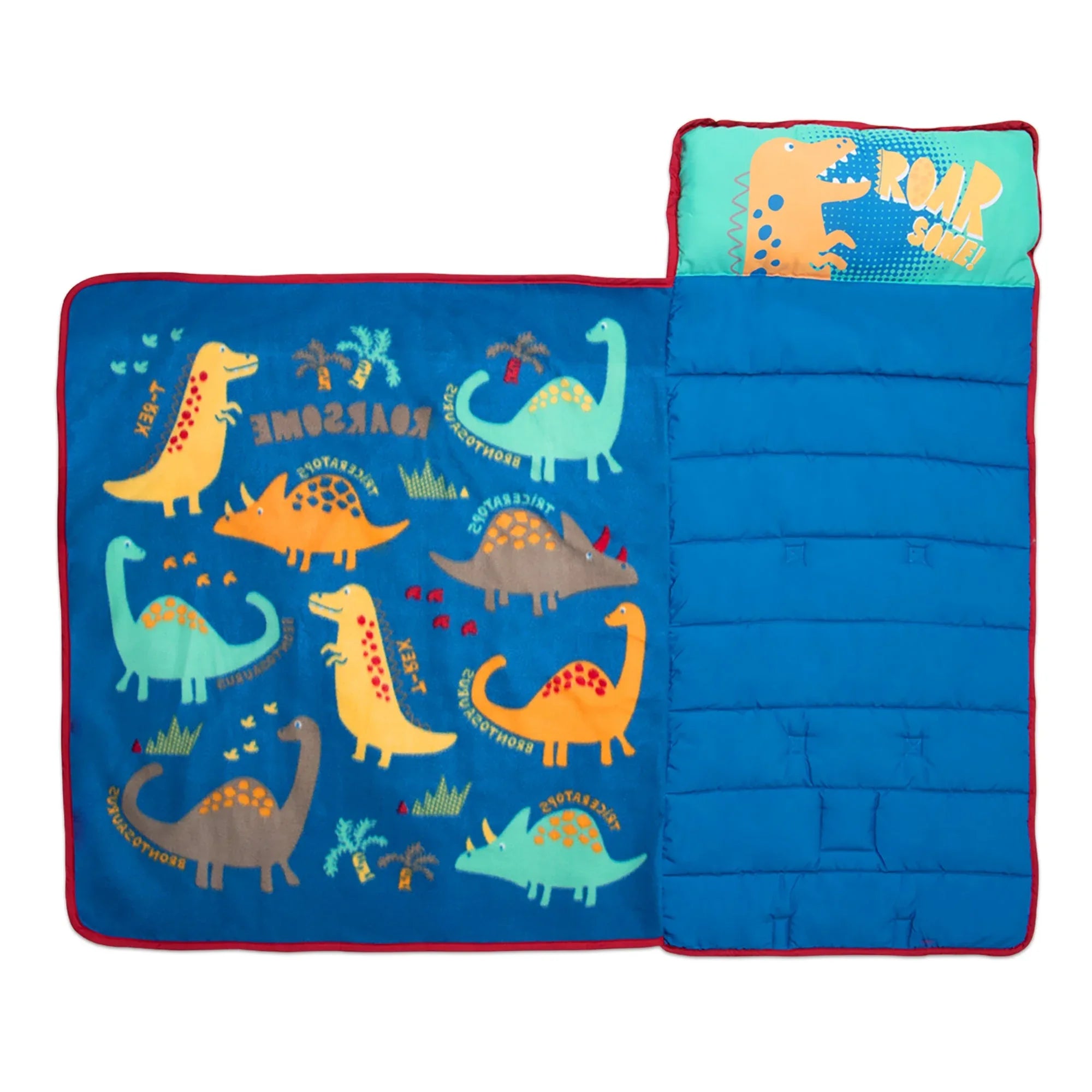 NoJo Dinosaurs Toddler Nap Mat - Includes Attached Pillow and Fleece Blanket - BIG FRENCHIES