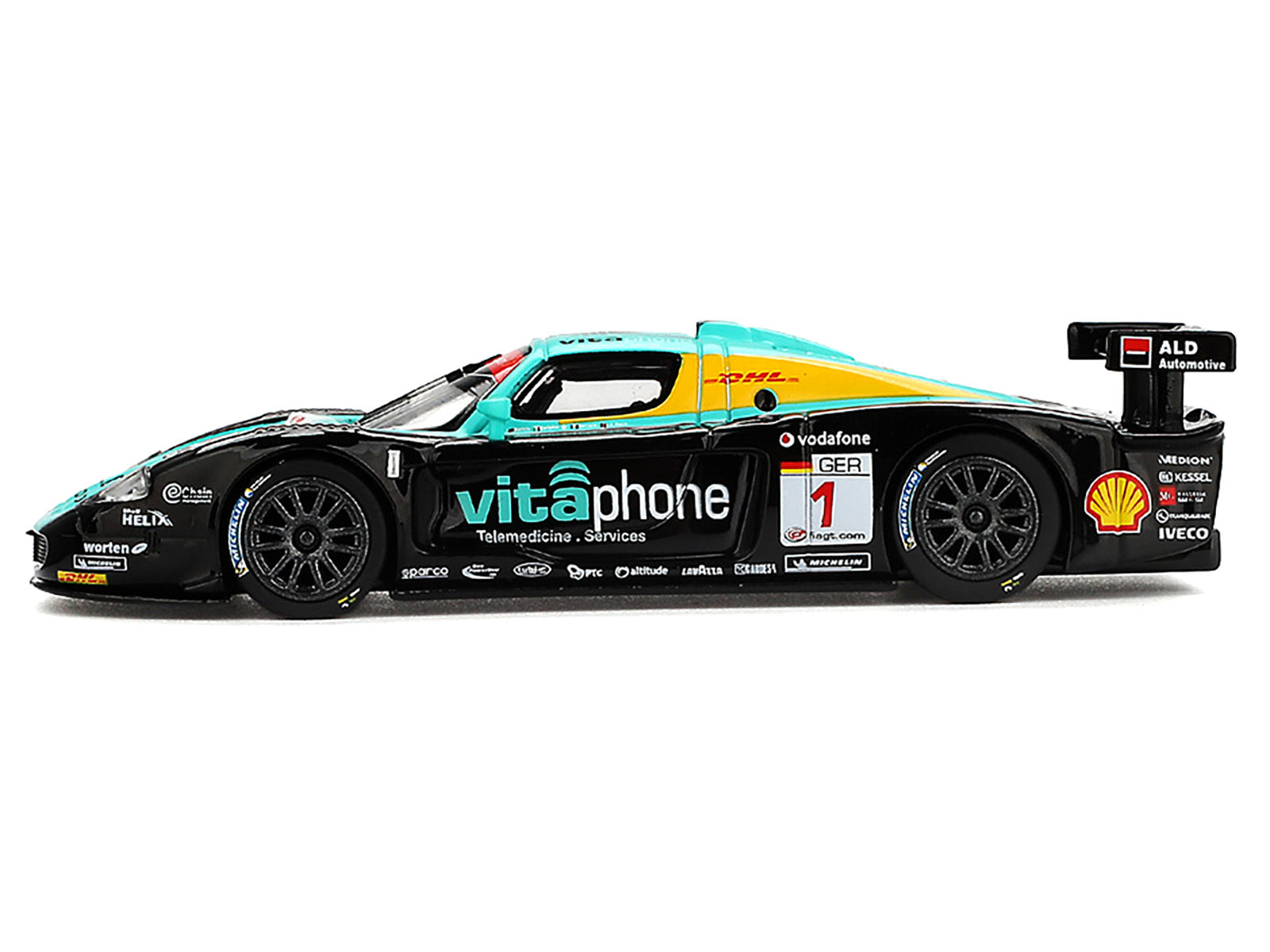 Maserati MC12 Competizione #1 Michael Bartels - Andrea Bertolini - Eric van de Poele - Stephane Sarrazin "Vitaphone Racing Team" Winner "24 Hours of Spa" (2008) 1/64 Diecast Model Car by BBR