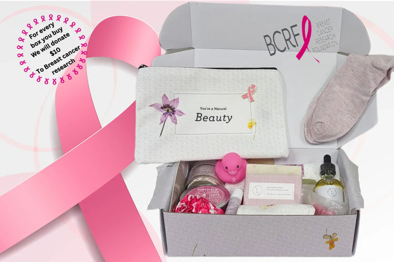 Breast cancer Awareness Gift Box - Hope for a warrior / a survivor - this is a support care pamper package - ALL Natural - BIG FRENCHIES