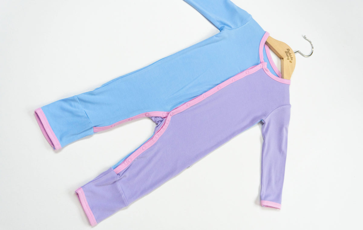 Sky / Lilac / Petal Colorblock | Snap Romper - BIG FRENCHIES