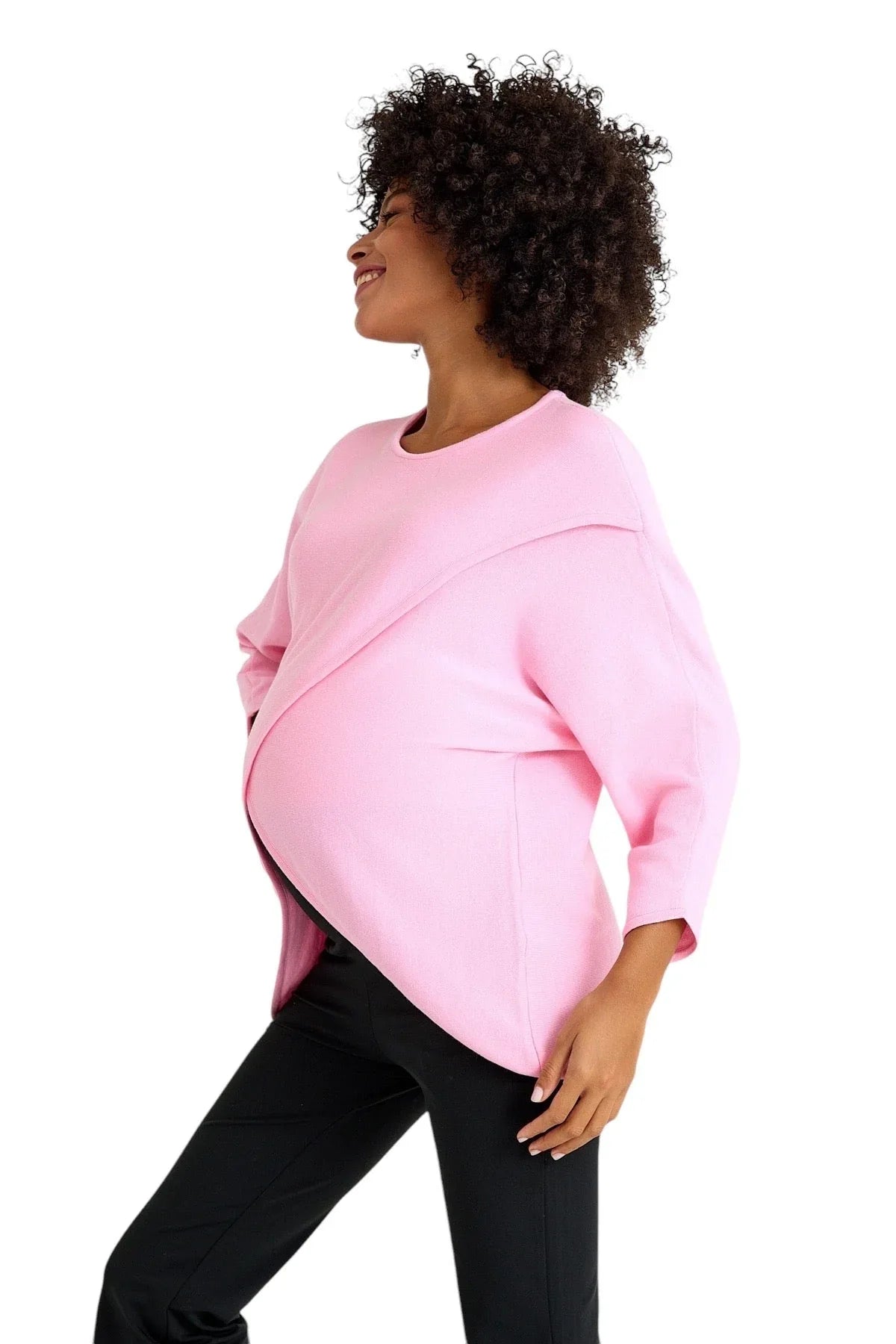 Let Loose Crossover Long Sleeve Maternity/Nursing Knit Top - BIG FRENCHIES