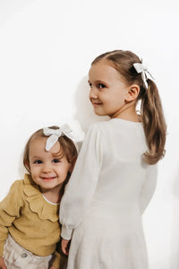 Neutral Checkered Bow - BIG FRENCHIES