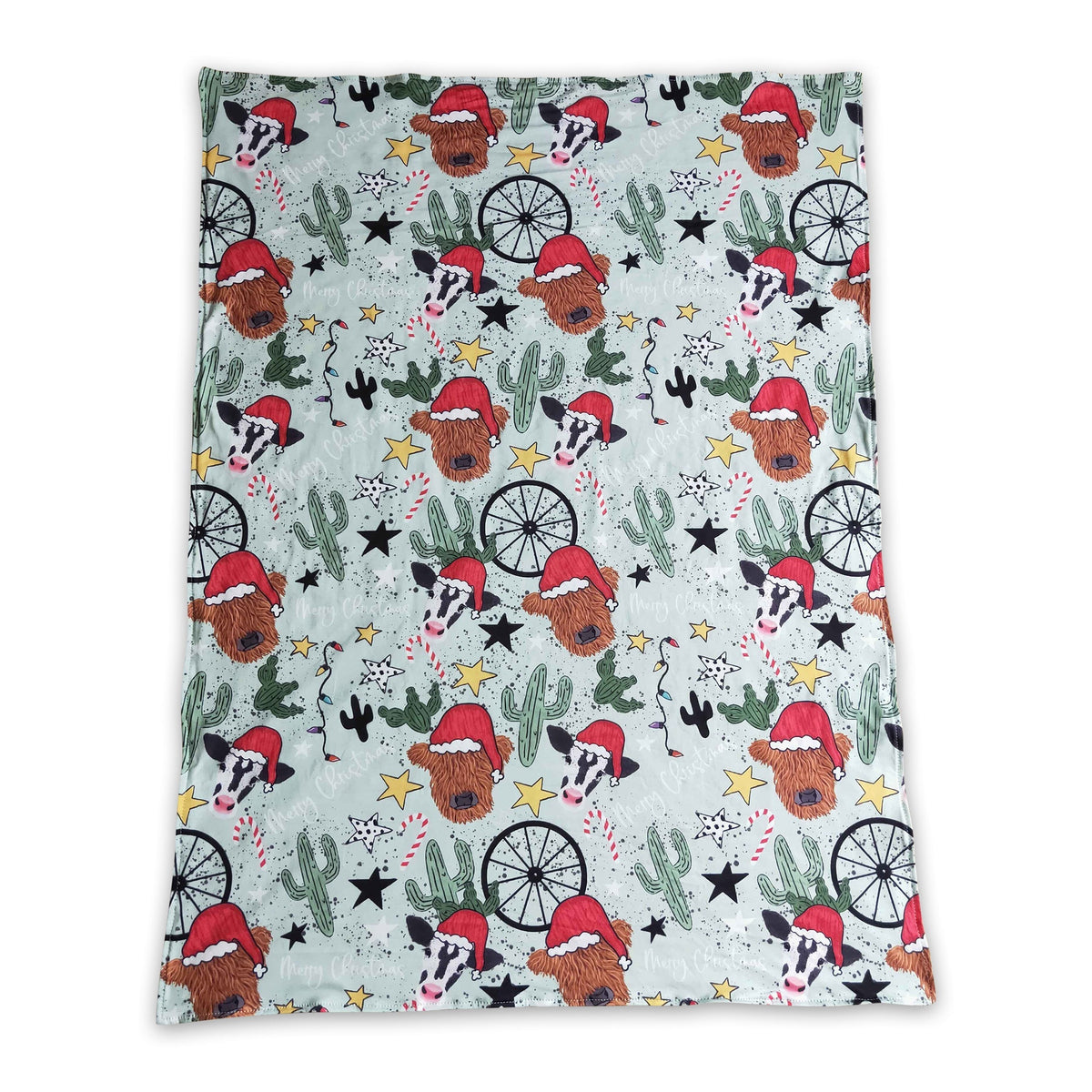 Highland cow cactus baby kids Christmas blankets - BIG FRENCHIES