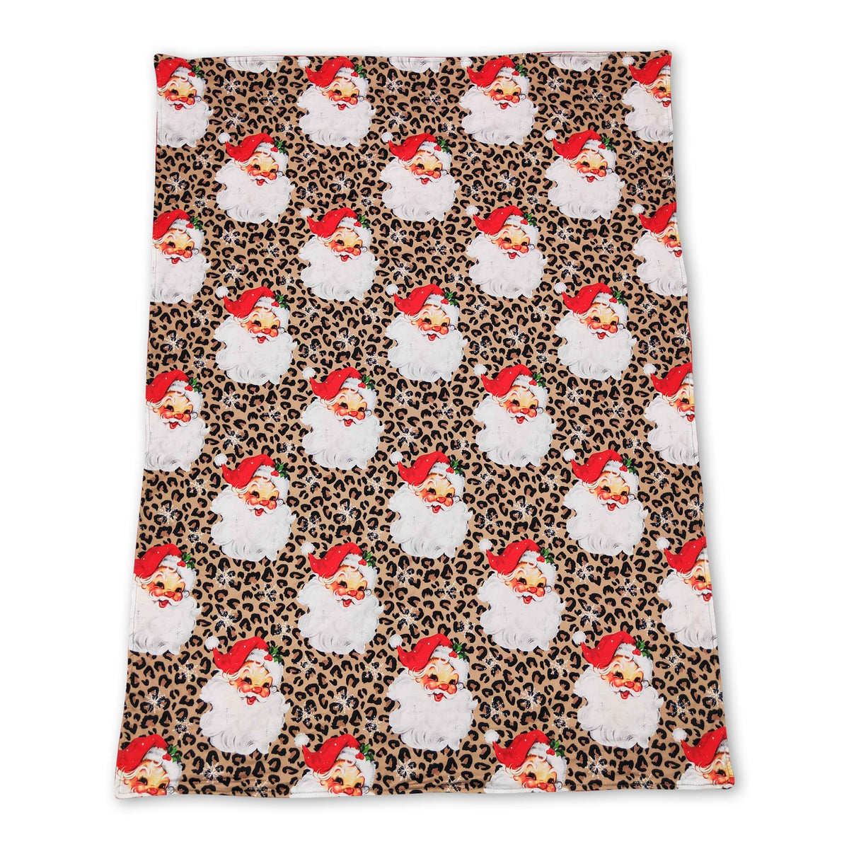 Leopard santa red polka dots baby girls Christmas blankets - BIG FRENCHIES