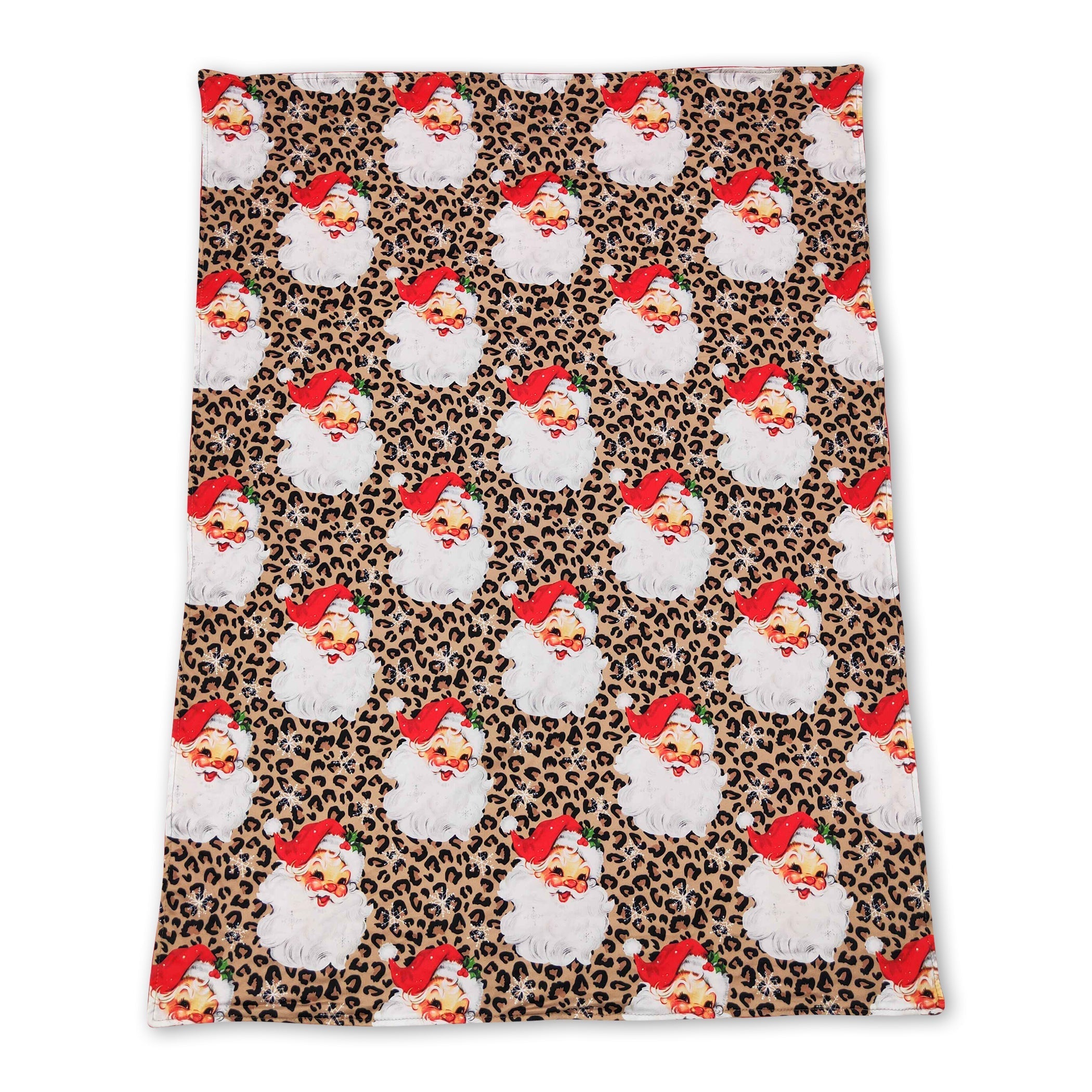 Leopard santa red polka dots baby girls Christmas blankets - BIG FRENCHIES