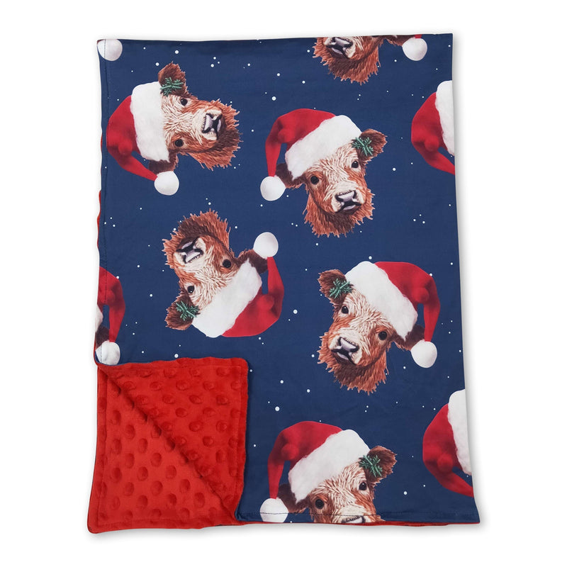 Christmas hat cow red polka dots baby Christmas blankets - BIG FRENCHIES