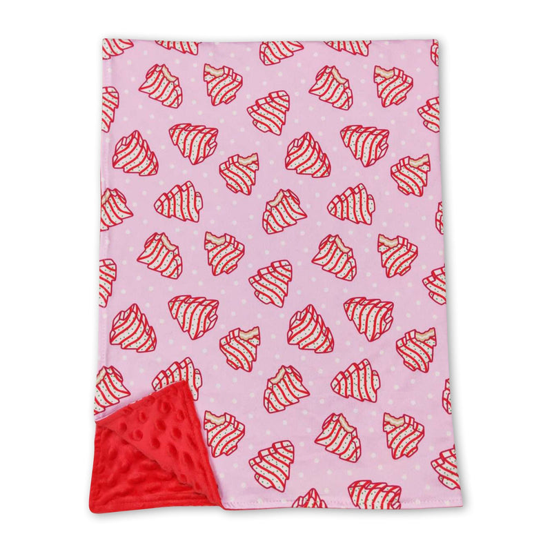 Pink Christmas tree cake baby girls blankets - BIG FRENCHIES