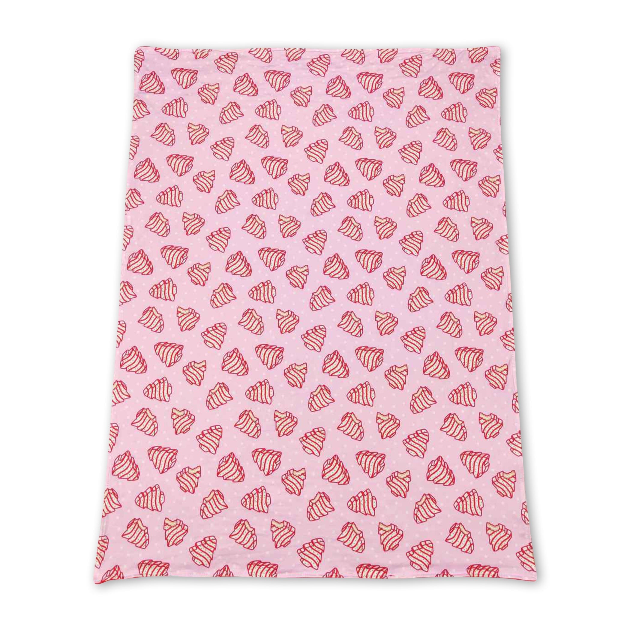 Pink Christmas tree cake baby girls blankets - BIG FRENCHIES
