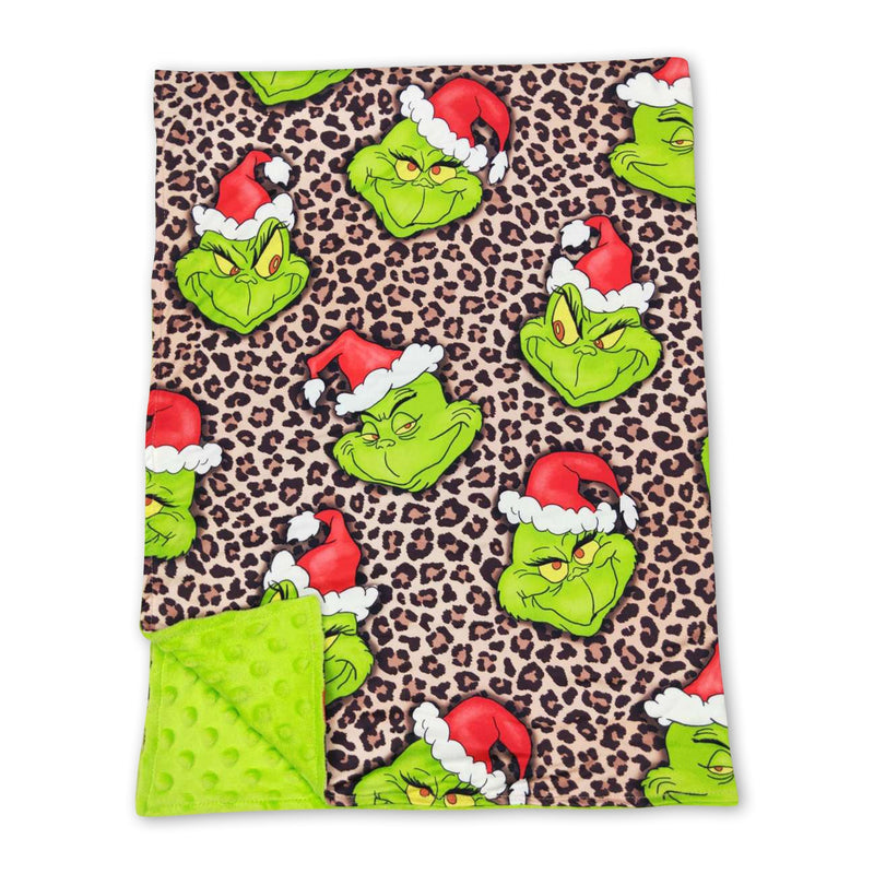 Leopard green face baby kids Christmas blankets - BIG FRENCHIES