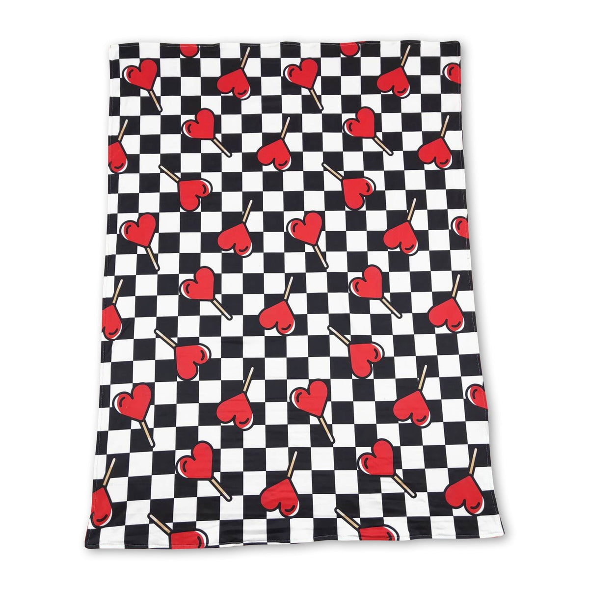 Plaid heart lollipop baby girls valentines blanket - BIG FRENCHIES