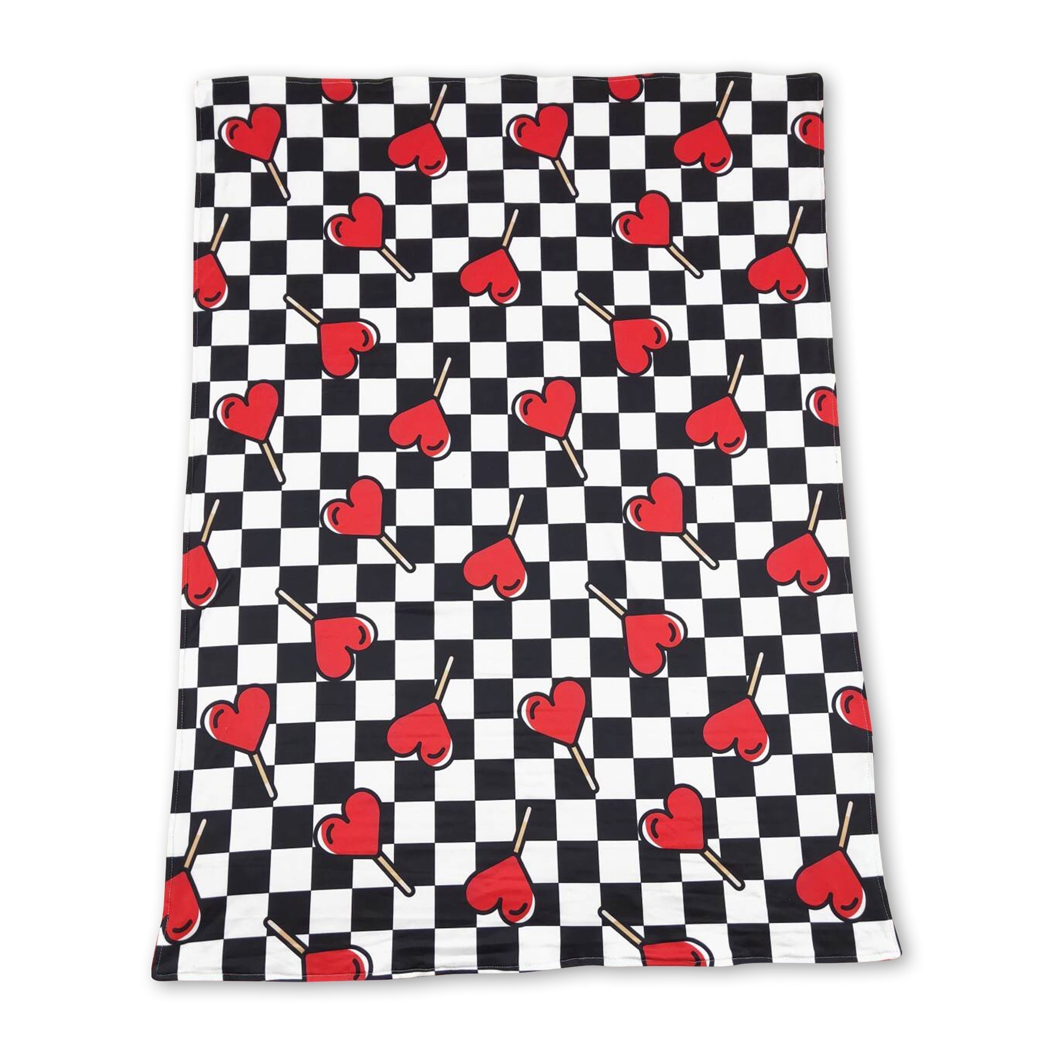 Plaid heart lollipop baby girls valentines blanket - BIG FRENCHIES