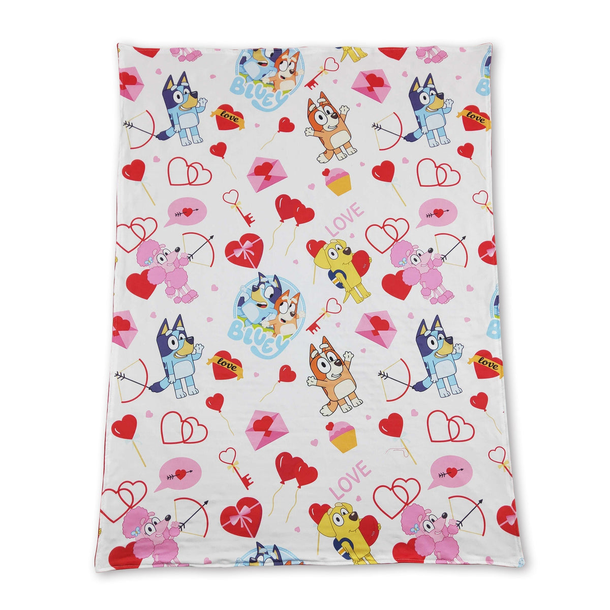 Red heart dog cute baby girls valentine's blanket - BIG FRENCHIES