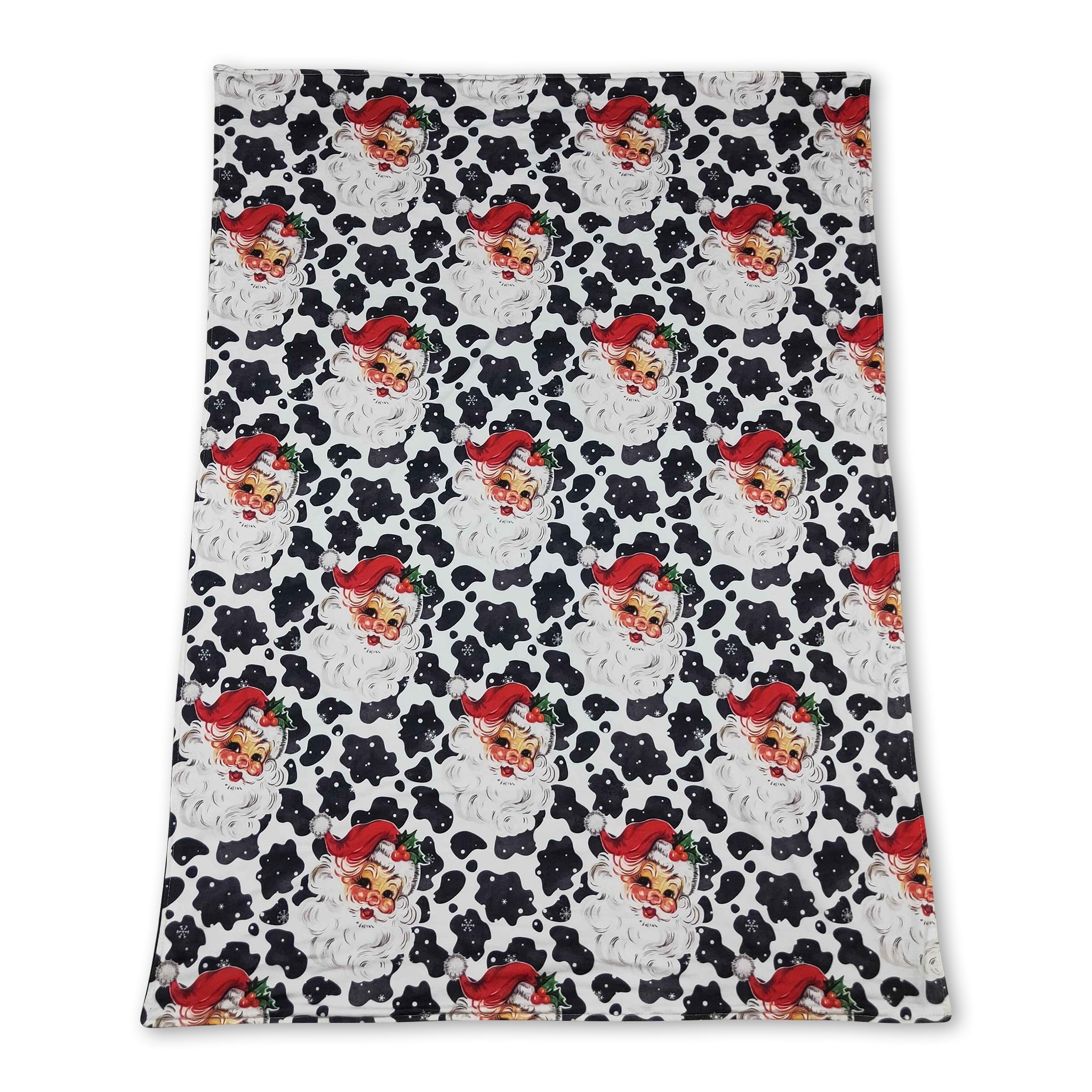 Cow print santa baby kids Christmas blankets - BIG FRENCHIES