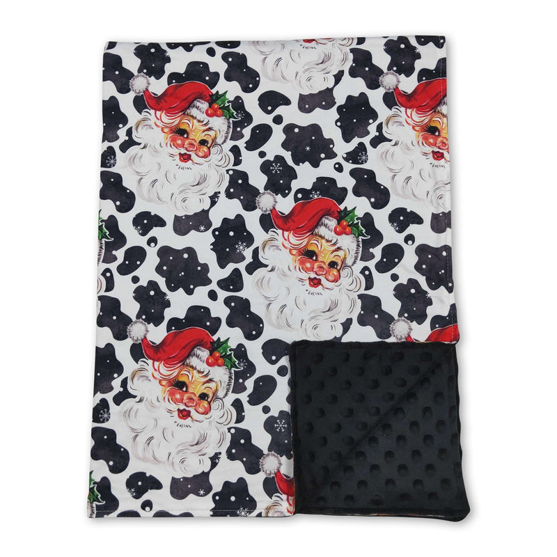 Cow print santa baby kids Christmas blankets - BIG FRENCHIES