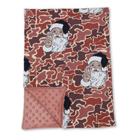 Brown camo santa baby kids Christmas blankets - BIG FRENCHIES