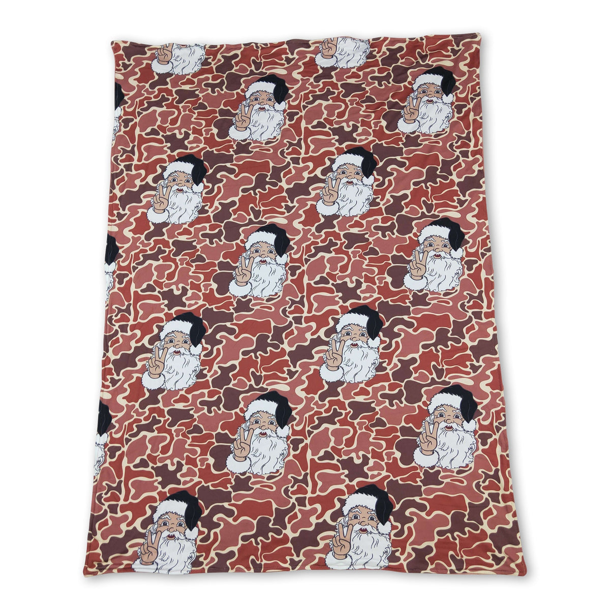 Brown camo santa baby kids Christmas blankets - BIG FRENCHIES