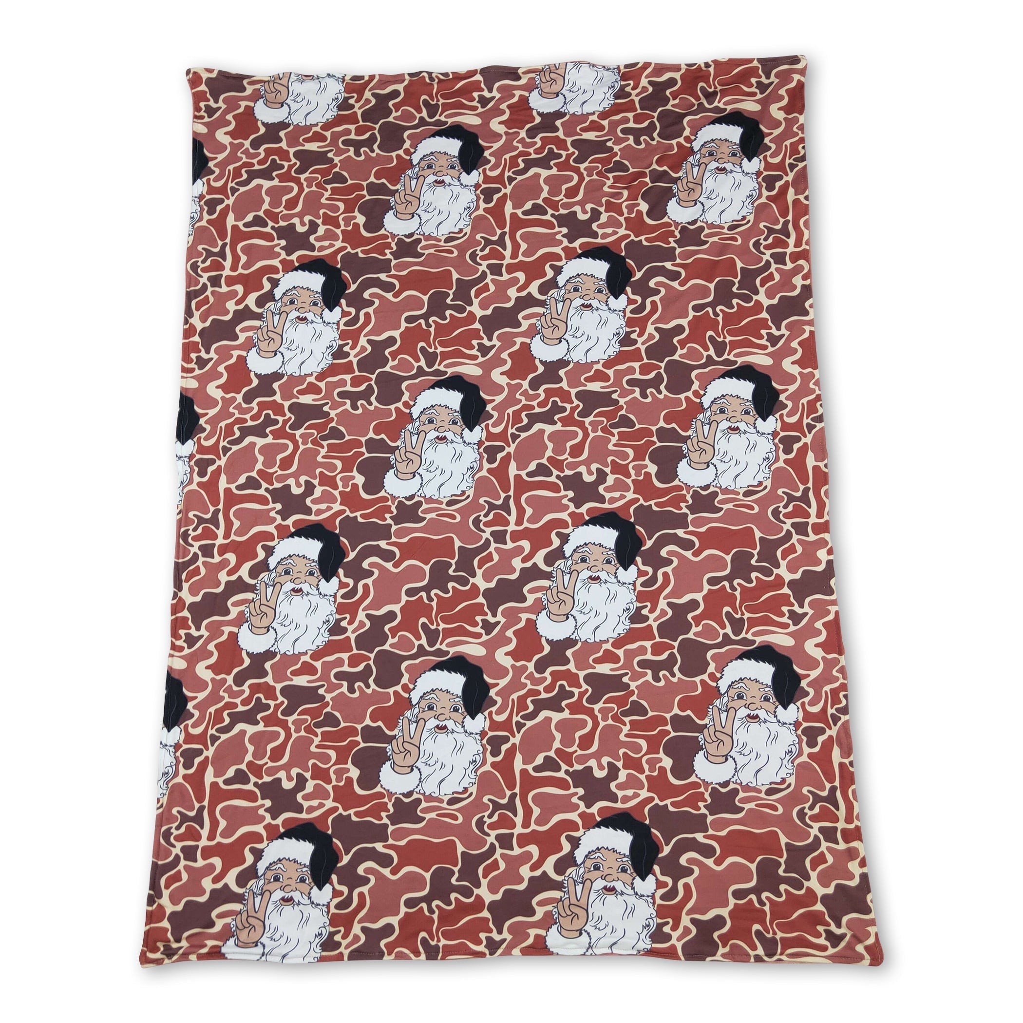 Brown camo santa baby kids Christmas blankets - BIG FRENCHIES