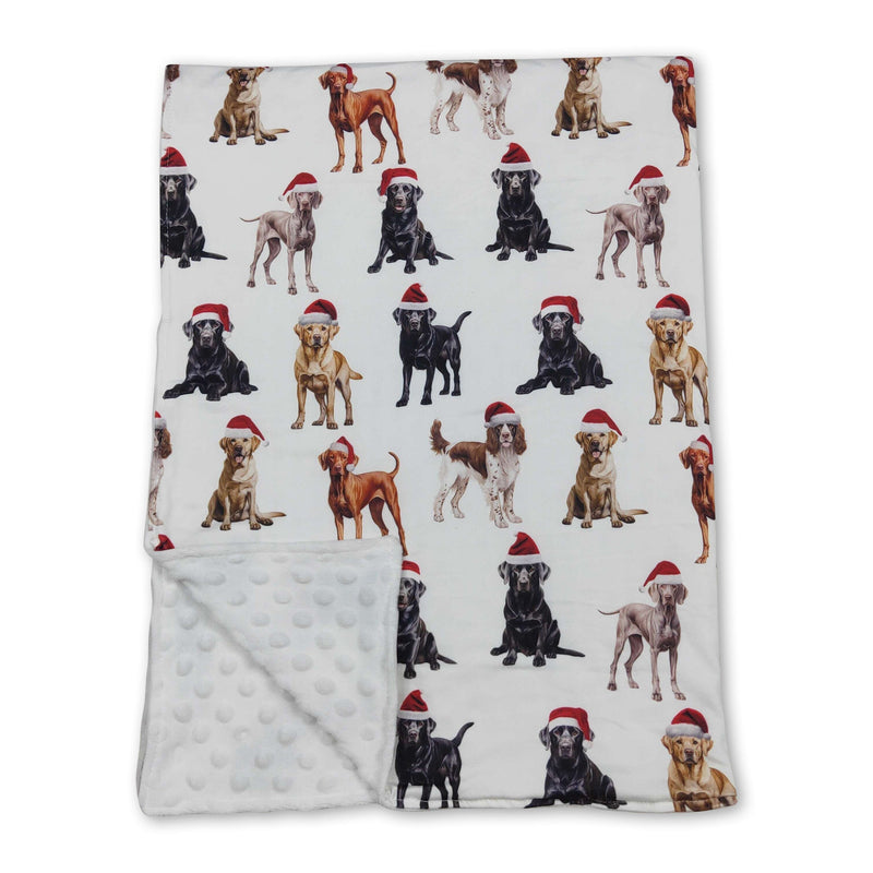 Christmas hat dog print baby kids blankets - BIG FRENCHIES