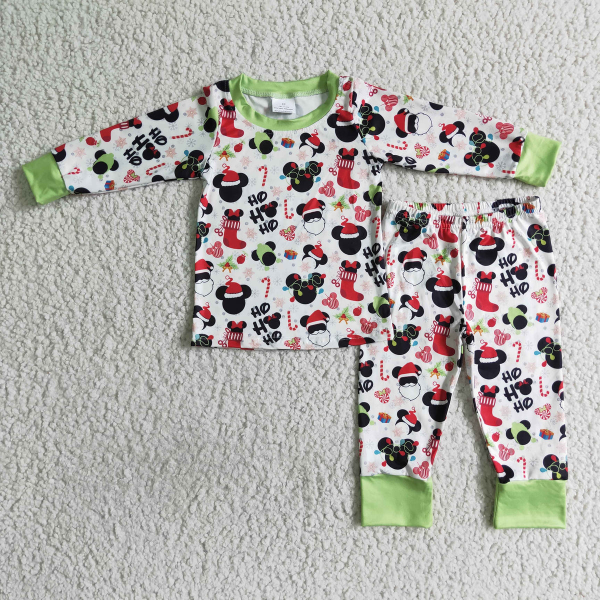 Ho ho ho mouse print boy Christmas pajamas - BIG FRENCHIES