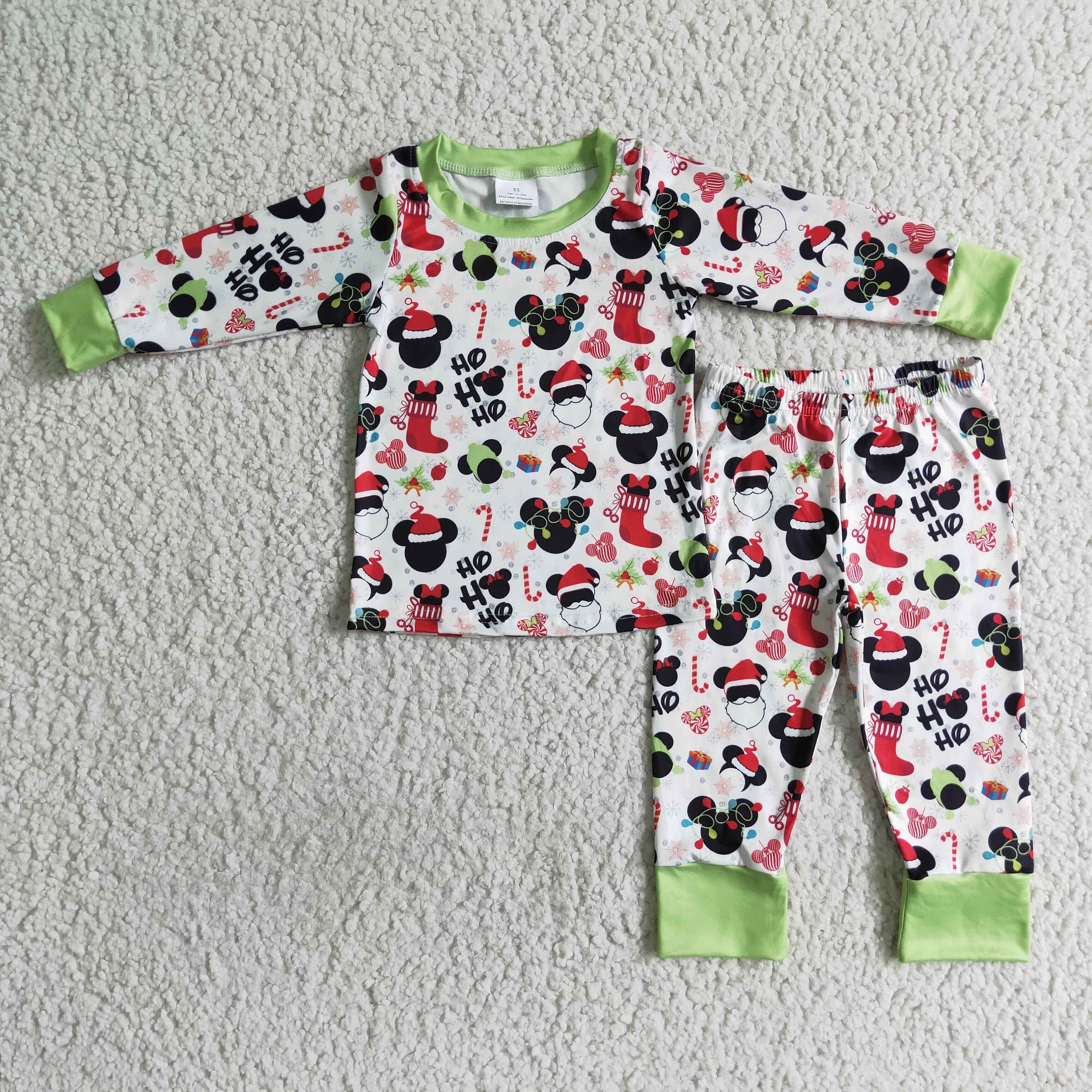 Ho ho ho mouse print boy Christmas pajamas - BIG FRENCHIES