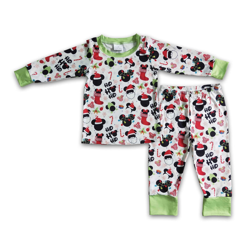 Ho ho ho mouse print boy Christmas pajamas - BIG FRENCHIES