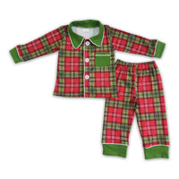 Red and green plaid sleepwear boy Christmas pajamas - BIG FRENCHIES