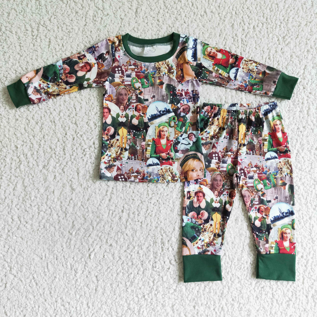 Green man naughty and nice shelf boy Christmas pajamas - BIG FRENCHIES