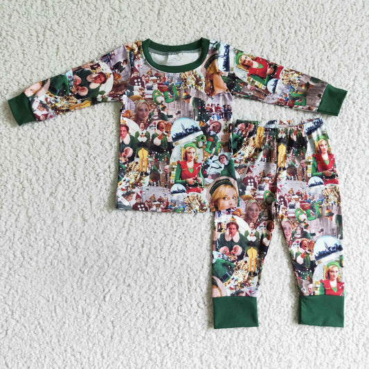Green man naughty and nice shelf boy Christmas pajamas - BIG FRENCHIES