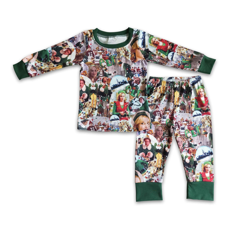 Green man naughty and nice shelf boy Christmas pajamas - BIG FRENCHIES